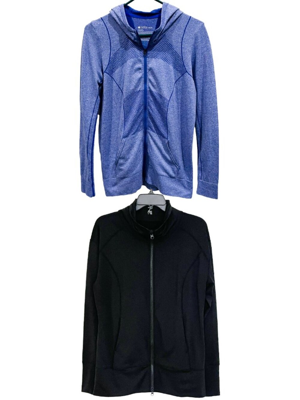 2-Pack Zella Performance Zip Jackets Longline M Black Blue